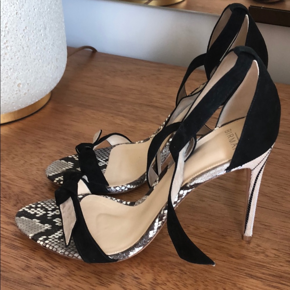 Alexandre Birman Clarita Python/Black Suede Heels - image 4